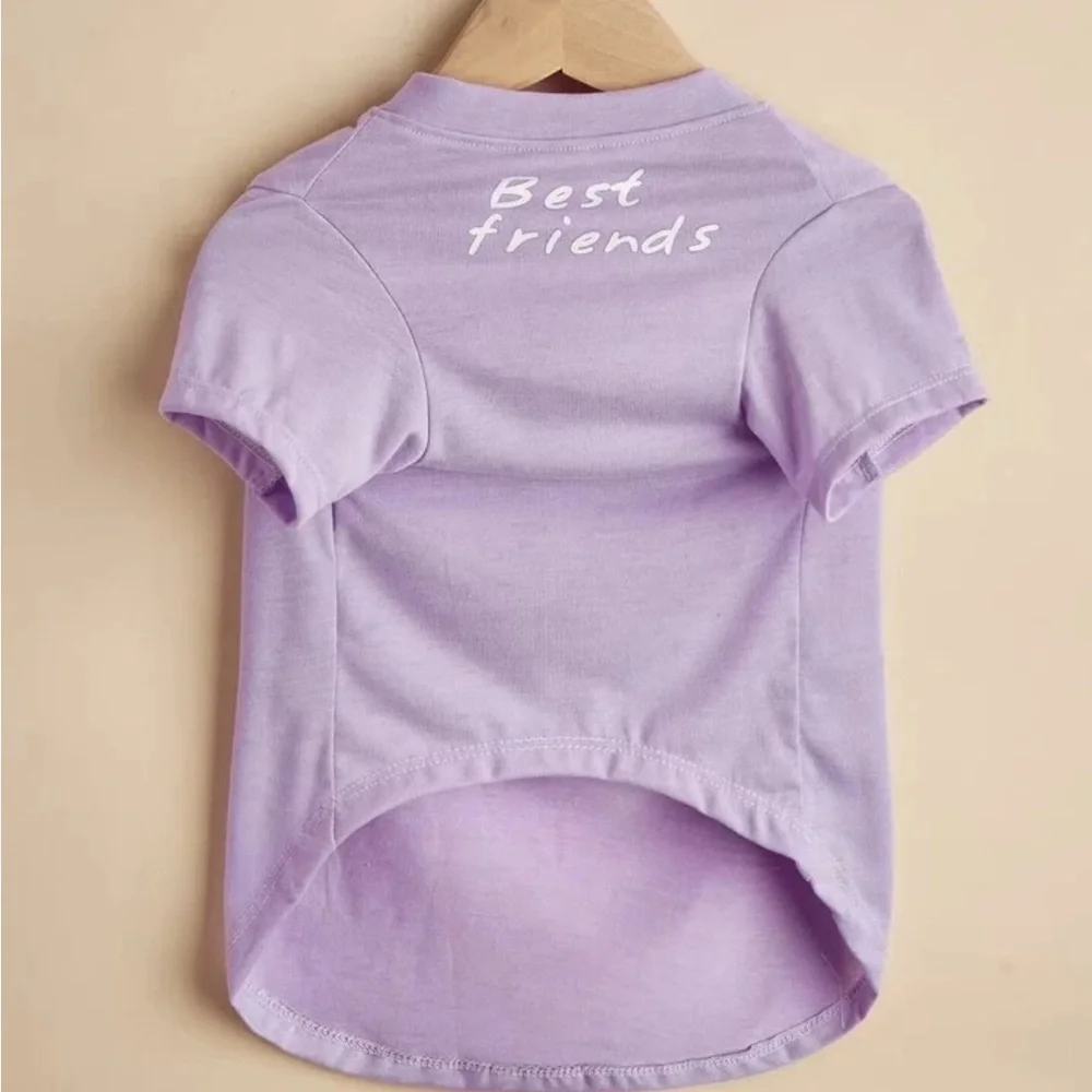 Small Dog Or Cat Pet Tee T-Shirt Best Friends Purple Clothing